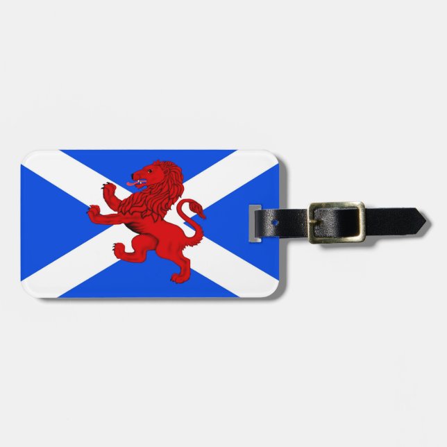 Scotland Rampant lejonare/Saint Andrew's flagga em Bagagebricka (Horisontell Framsida)