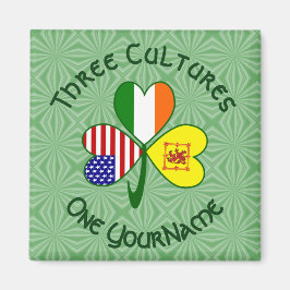 Scotland Rampant USA Ireland Flaggor Shamrock Namn Magnet