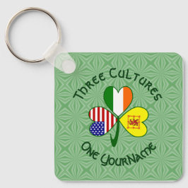 Scotland Rampant USA Ireland Flaggor Shamrock Namn Nyckelring