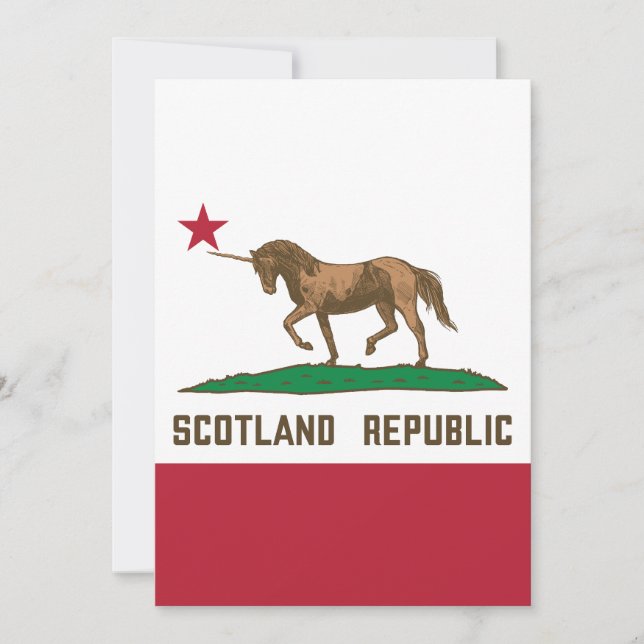 Scotland Republic California Flagga Unicorn Inbjudningar (Framsida)