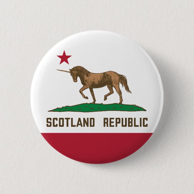 Scotland Republic California Flagga Unicorn Knapp (Framsida)