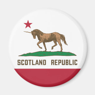 Scotland Republic California Flagga Unicorn Magnet