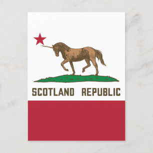 Scotland Republic California Flagga Unicorn Vykort