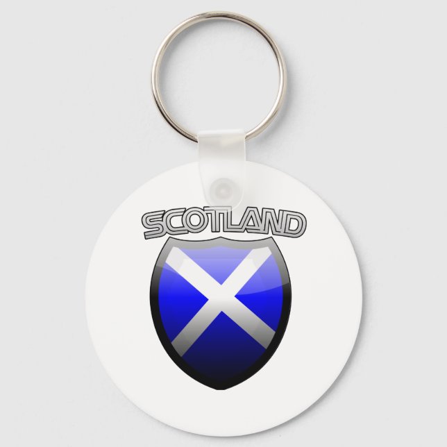 Scotland Retro Glass Nyckelring (Framsida)