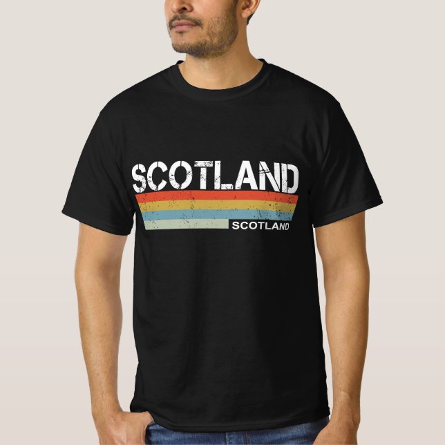Scotland Retro Vintage Rand T Shirt (Framsida)
