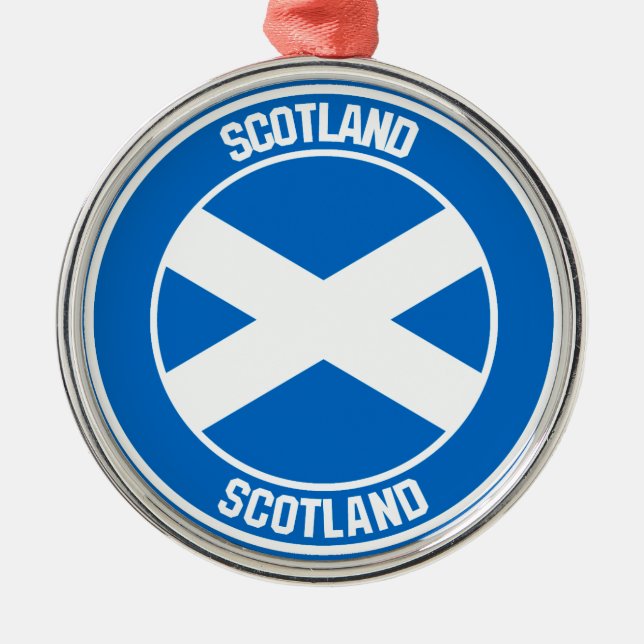 Scotland Round Emblem Julgransprydnad Metall (Framsidan)