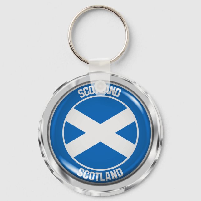 Scotland Round Emblem Nyckelring (Framsida)