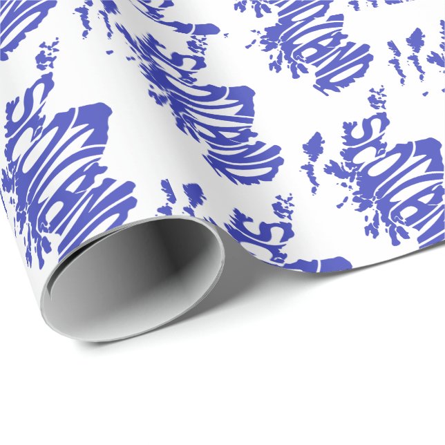 Scotland Silhouette Ord Art Presentpapper (Rullad Hörn)