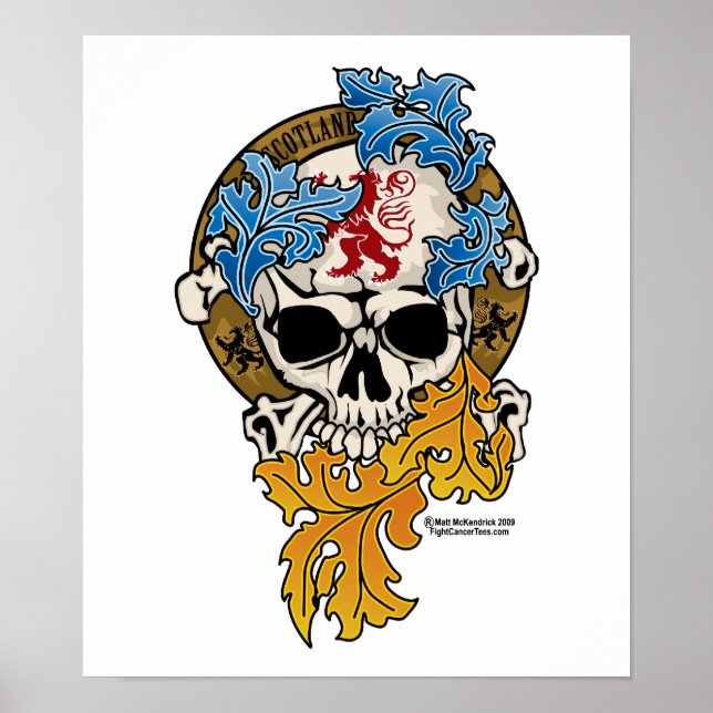 Scotland Skull Tattoo Poster (Framsidan)