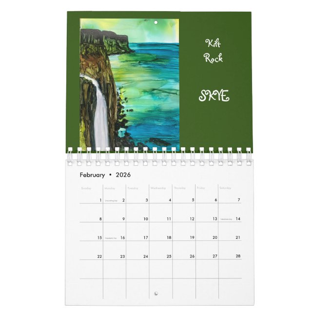 Scotland Skye Original Art Paintings Calendar Kalender (Feb 2026)