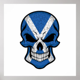 Scotland Smiling Skull Flagga Poster