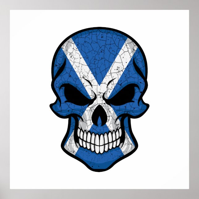 Scotland Smiling Skull Flagga Poster (Framsidan)