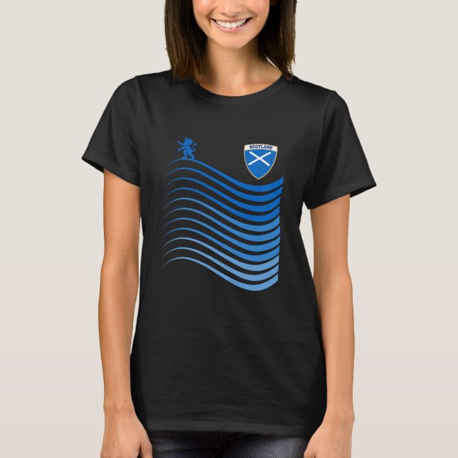 Scotland Soccer Jersey Scottish Flagga T Shirt (Framsida)