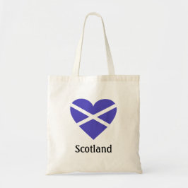 Scotland tote bag with eart - version 2 tygkasse