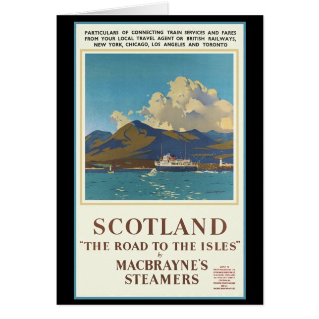 Scotland Travel Poster Hälsningskort (Framsidan)