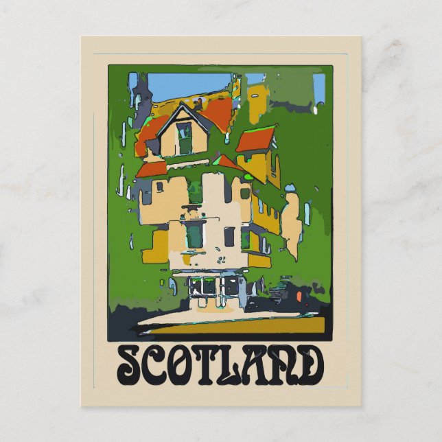Scotland Travel Poster Vykort (Framsida)
