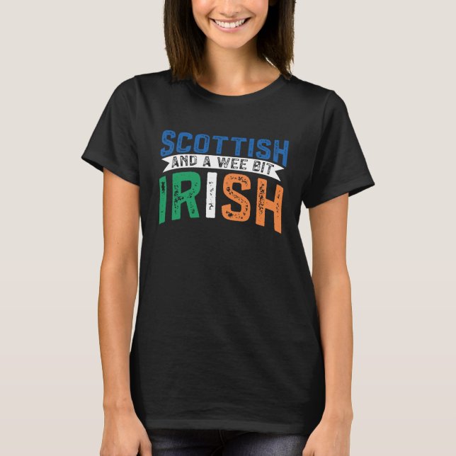 Scotland Uk Mostly Scottish And A Wee Bit Irish T Shirt (Framsida)