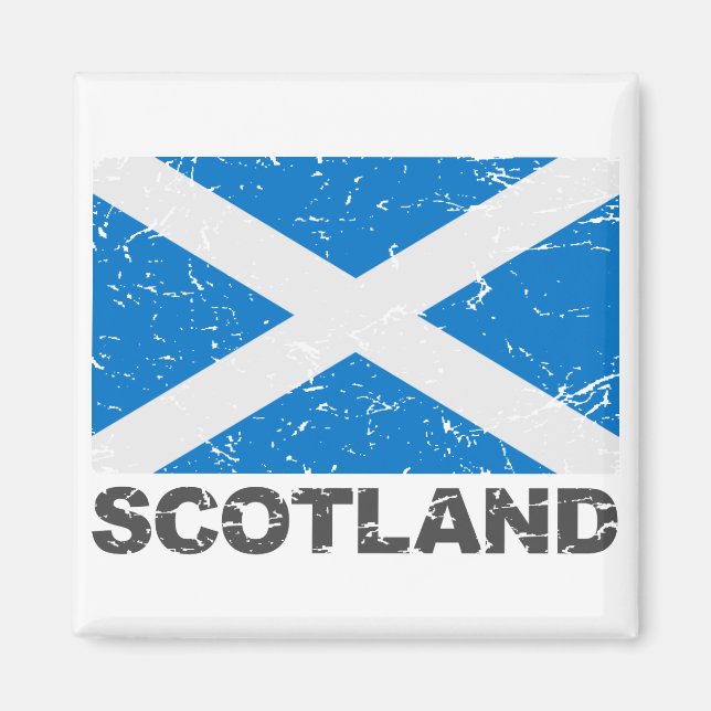 Scotland Vintage Flagga Magnet (Framsidan)