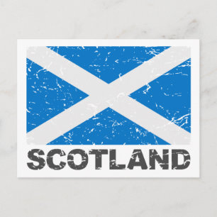 Scotland Vintage Flagga Vykort