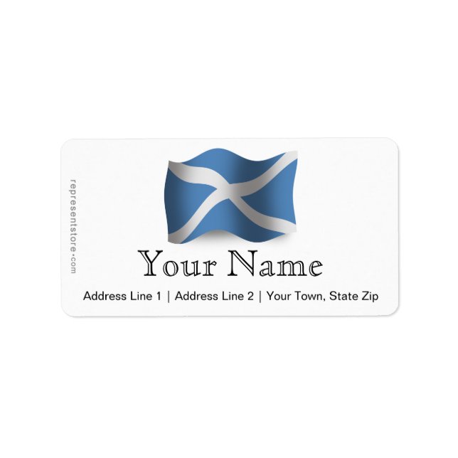 Scotland Wave Flagga Adressetikett (Framsidan)