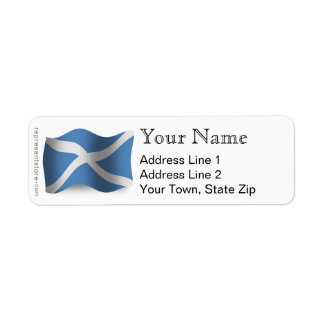 Scotland Wave Flagga Returadress Etikett