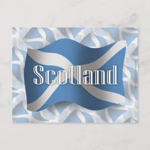 Scotland Wave Flagga Vykort