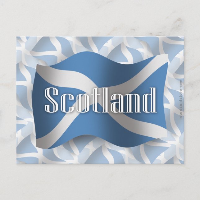 Scotland Wave Flagga Vykort (Framsida)