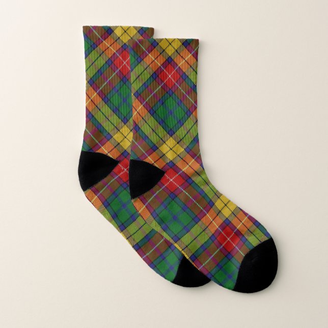 Scots Stil Klan Buchanan Tartan Play Strumpor (Par)