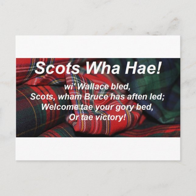 Scots Wha Hae-Tartan Vykort (Framsida)