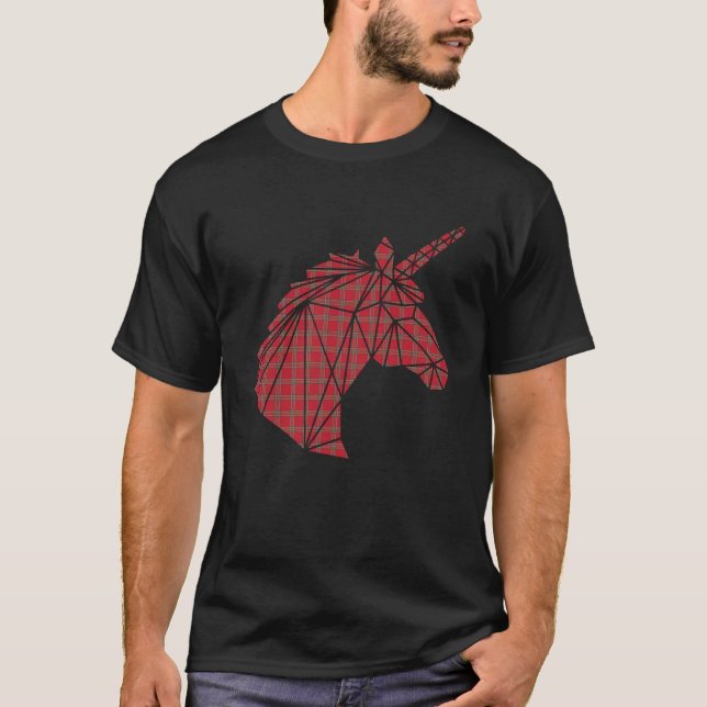Scotsman Scotland Unicorn Play Tartan Day Scottis T Shirt (Framsida)