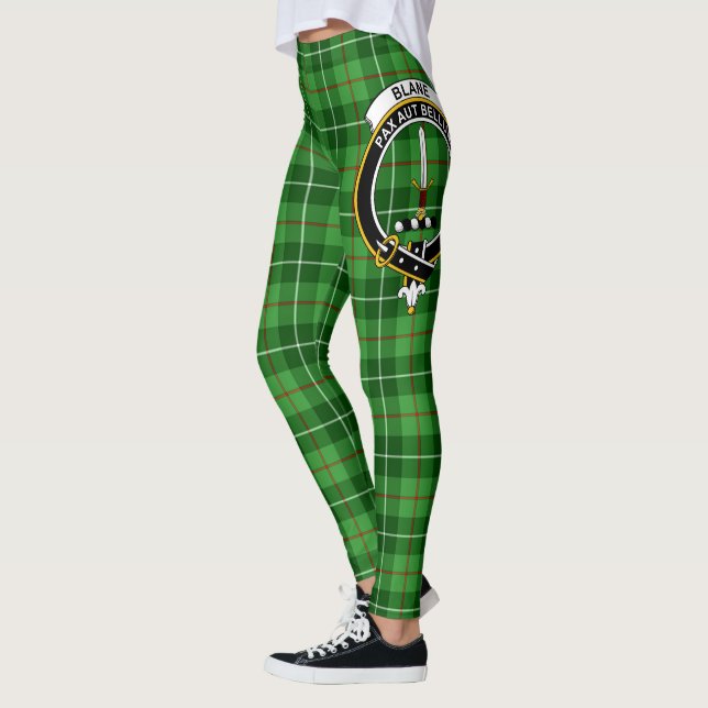 Scotstee Clan Blane Crest Tartan Damstrumpor Leggings (Vänster)