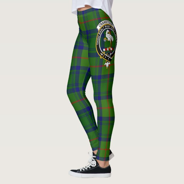 Scotstee Clan Cranstoun Hunting Crest Tartan Women Leggings (Vänster)