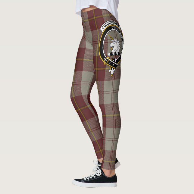 Scotstee Clan Cunningham Burgundy Dansare Crest Leggings (Vänster)
