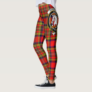 Scotstee Clan Hepburn Vapenmärke Tartan Dam Strump Leggings
