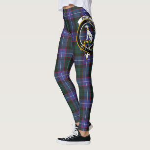 Scotstee Clan Hunter Crest Tartan Damstrumpor Leggings