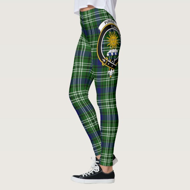 Scotstee Clan Purves Crest Tartan Kvinnors Legging (Vänster)