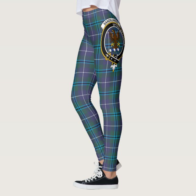 Scotstee Clan Sandilands Crest Tartan Women Leggings (Vänster)
