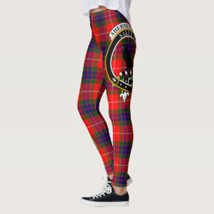 Scotstee Klan Abernethy Vapensköld Tartan Women Le Leggings