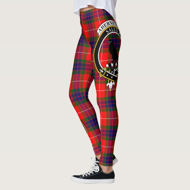 Scotstee Klan Abernethy Vapensköld Tartan Women Le Leggings (Vänster)
