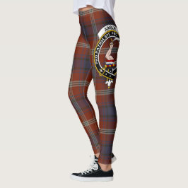 Scotstee Klan Ainslie Ancient Vapensköld Tartan Kv Leggings