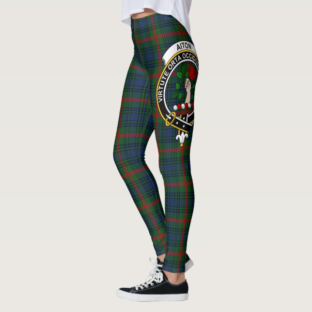Scotstee Klan Aiton Hunting Vapensköld Tartan Wome Leggings (Vänster)