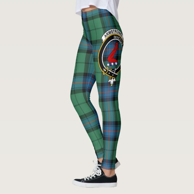 Scotstee Klan Armstrong Ancient Vapensköld Tartan  Leggings (Vänster)