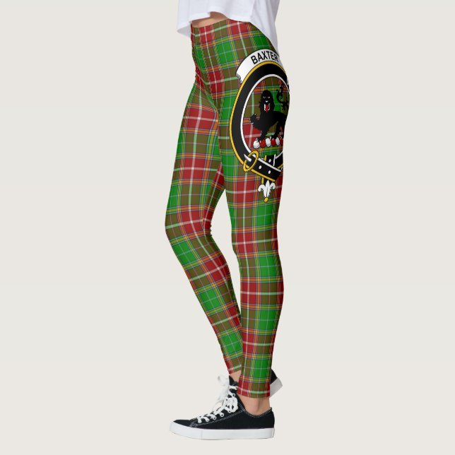 Scotstee Klan Baxter Modern Vapensköld Tartan Kvin Leggings (Vänster)