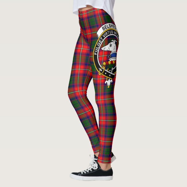 Scotstee Klan Belsh Vapensköld Tartan Women Leggin Leggings (Vänster)