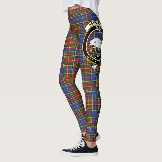 Scotstee Klan Bethune Vapensköld Tartan Women Legg Leggings (Vänster)