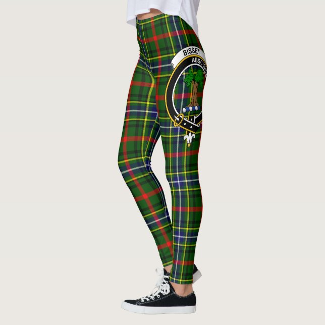 Scotstee Klan Bisset Vapensköld Tartan Women Leggi Leggings (Vänster)