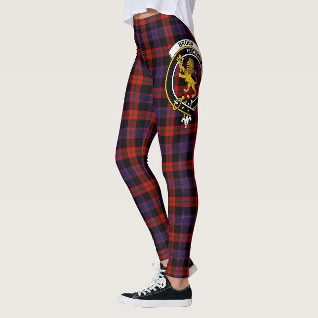 Scotstee Klan Broun Vapensköld Tartan Women Leggin Leggings (Vänster)