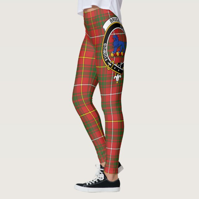 Scotstee Klan Bruce Vapensköld Tartan Women Leggin Leggings (Vänster)