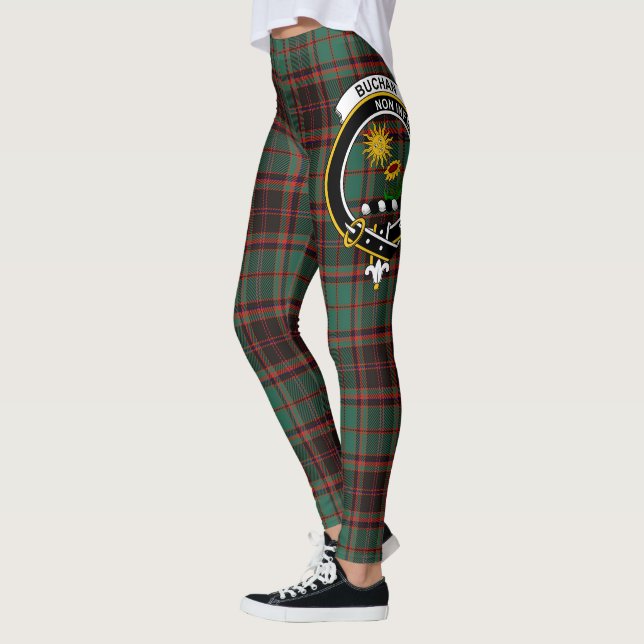 Scotstee Klan Buchan Ancient Vapensköld Tartan Kvi Leggings (Vänster)