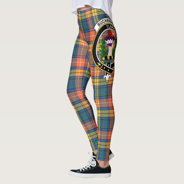 Scotstee Klan Buchanan Ancient Vapensköld Tartan W Leggings (Vänster)
